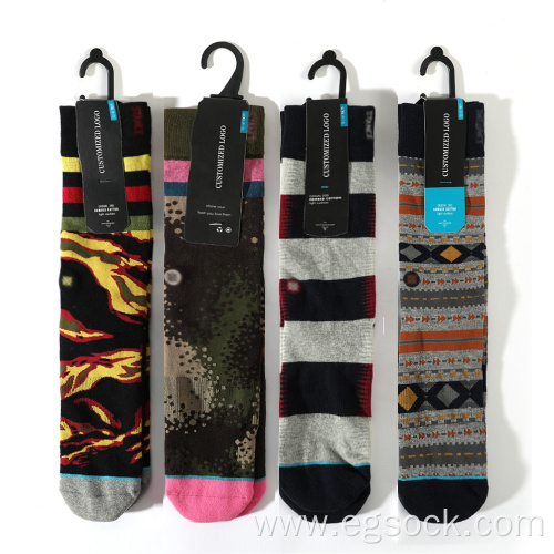 Durable Anti-shrink Knitting Jacquard Design Socks